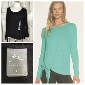 Zeroxposur‎ side knotted pullover top NWT
